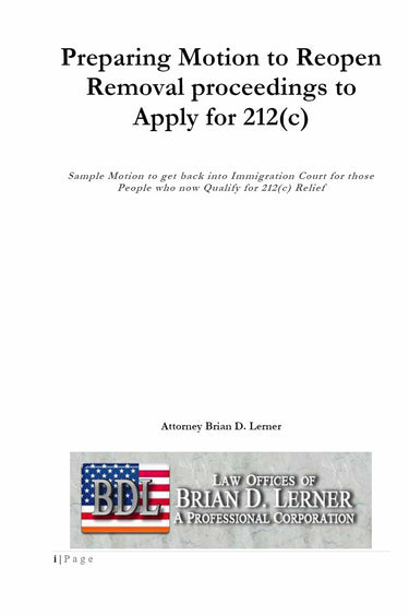Rocket Immigration Petitions Immigration Visa Preparing Motion to Reopen Removal proceedings to Apply for 212(c)
